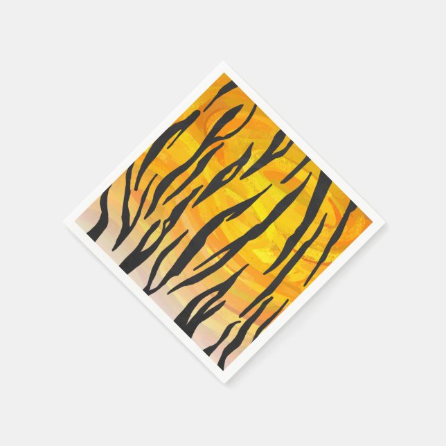Skriv ut svart och Orange i tigerbläck Pappersservett (Hörn)