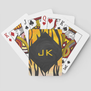 Skriv ut svart och Orange i tigerbläck Spel Kort