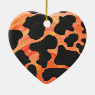Skriv ut svart och Orange Julgransprydnad Keramik