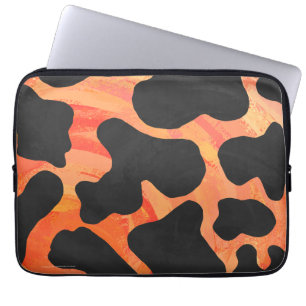Skriv ut svart och Orange Laptop Fodral