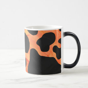 Skriv ut svart och Orange Magisk Mugg
