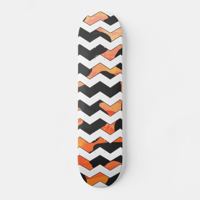 Skriv ut svart och Orange med Chevron Skateboard Bräda 20 Cm (Framsida)