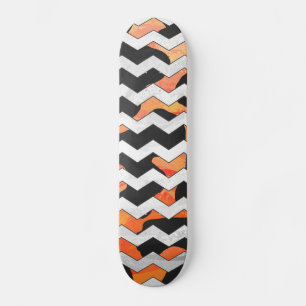 Skriv ut svart och Orange med Chevron Skateboard Bräda 20 Cm