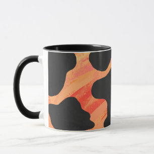 Skriv ut svart och Orange Mugg
