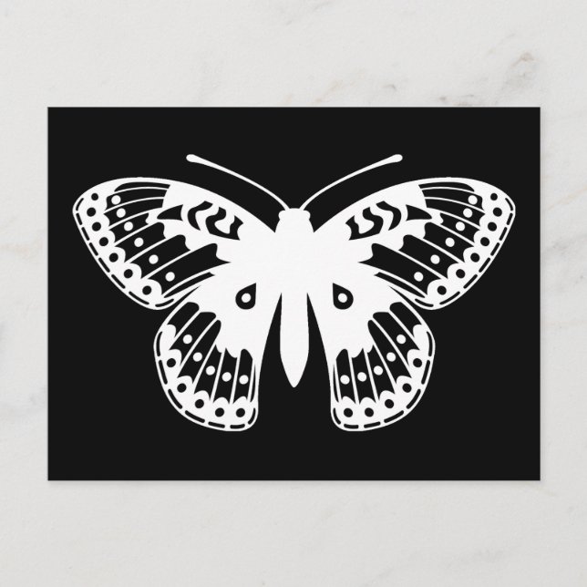 Skriv ut svart och vit Fritillary Butterfly Vykort (Framsida)
