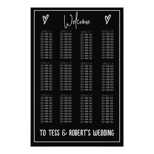 Skriv ut svart och vitt minimalistiskt sittdiagram fototryck (Framsidan)