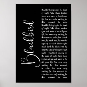 Skriv ut svart utskrift av Sång Lyric Wall Art Poster