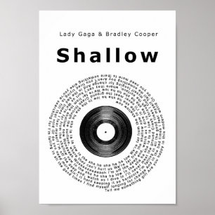 Skriv ut svart vinylpost Sång Lyric Wall Art Skriv Poster