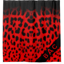 Skriv ut svartlimpa med Monogram Red & Black Leopa