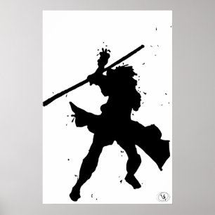 Skriv ut svartvit gambit-bild poster