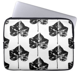 Skriv ut svartvit ivy Löv Laptop Fodral