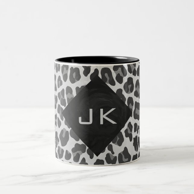 Skriv ut svartvit lök i Monogram Två-Tonad Mugg (Center)
