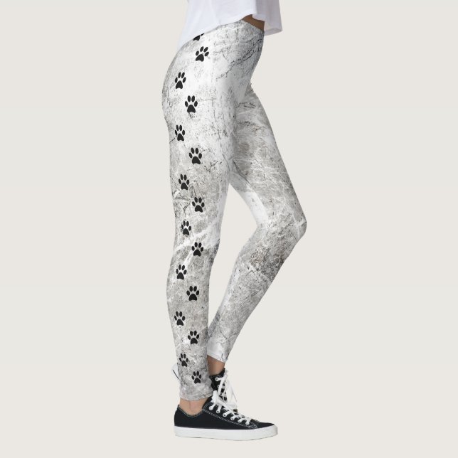 Skriv ut svartvit Rand-sidutskrift på chicen Leggings (Höger)