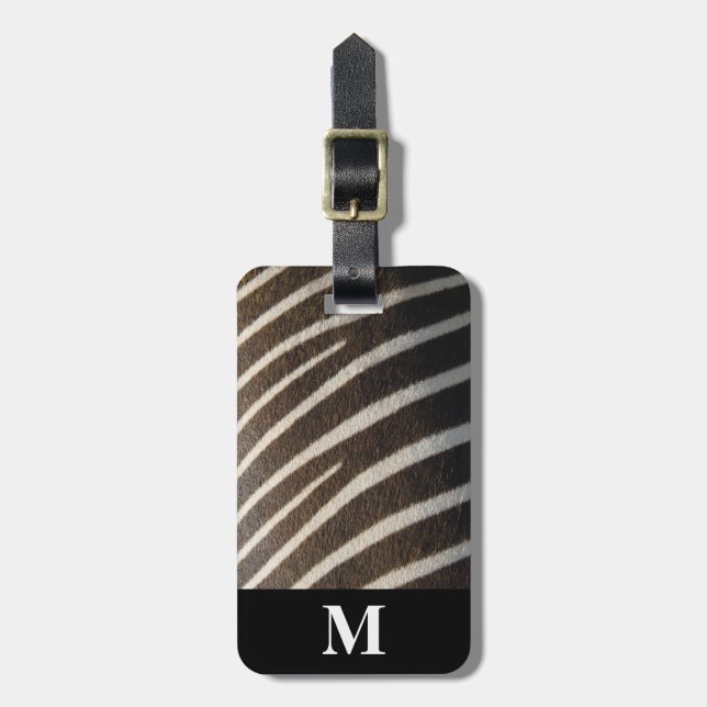 Skriv ut svartvit Zebra Rand Bagagebricka (Vertikal Framsida)