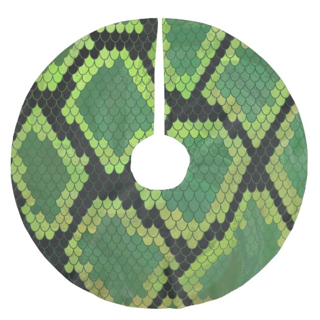 Skriv ut svartvitt och Grönt Julgransmatta Borstad Polyester (Framsidan)