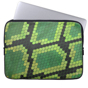 Skriv ut svartvitt och Grönt Laptop Sleeve