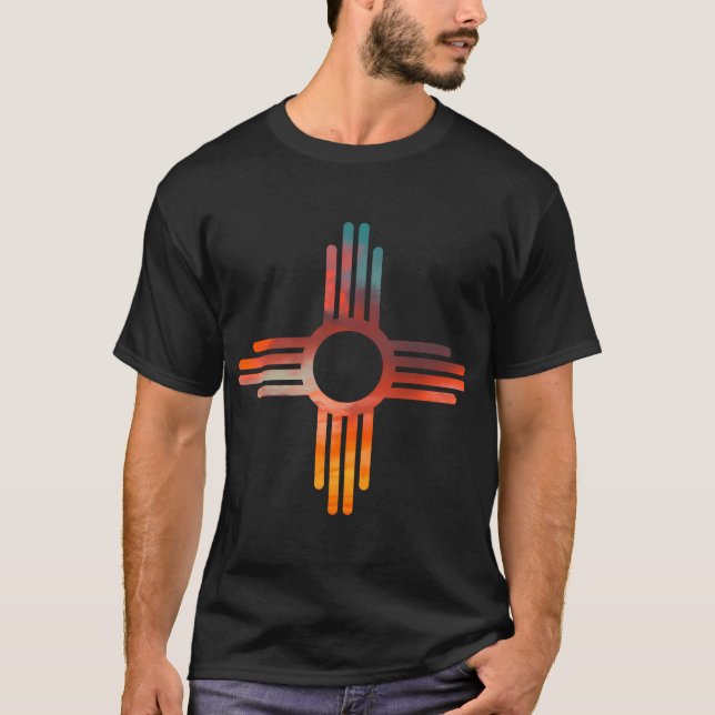 Skriv ut symbolen new mexico Zia T Shirt (Framsida)