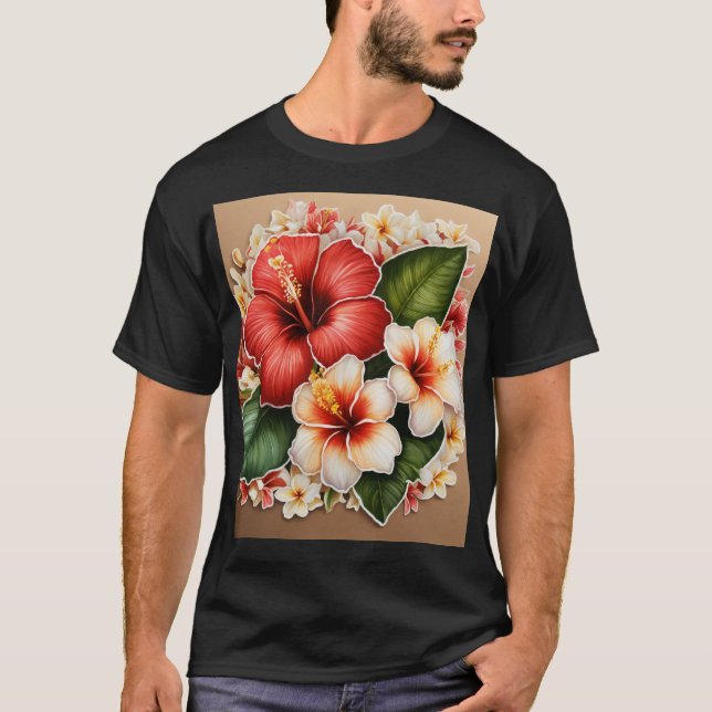 Skriv ut T-delar för elegant Blommigt T Shirt (Framsida)
