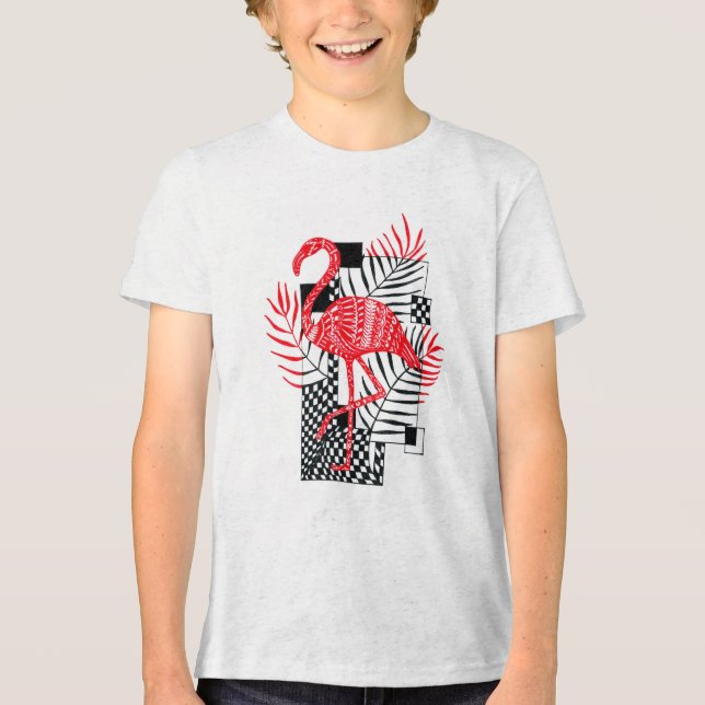 Skriv ut T-shirt Red Flamingo (Framsida)