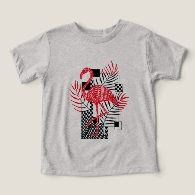 Skriv ut T-shirt Red Flamingo (Design Framsida)