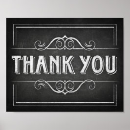 Skriv ut TACK för Chalk Stil Poster