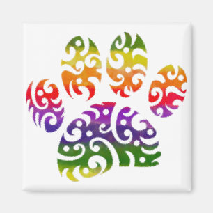 Skriv ut "Tattoo för regnbåge Watercolor Tribal Hu Magnet