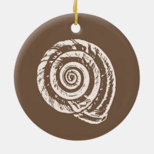 Skriv ut, Taupe Tan och Cream i spiral Julgransprydnad Keramik