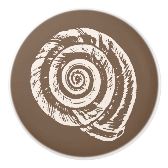 Skriv ut, Taupe Tan och Cream i spiral Knopp (Framsidan)