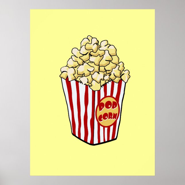 Skriv ut tecknad popcorn Bag Poster (Framsidan)