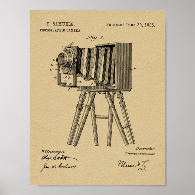 Skriv ut Teckning i den gamla kameratrimling Poster (Framsidan)