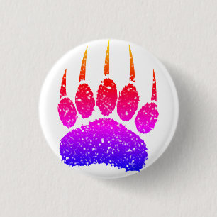 Skriv ut Teckning på Rainbow Glitter Bear Paw Knapp