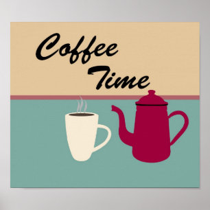 Skriv ut tid för matkaffe poster