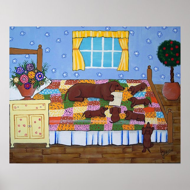 Skriv ut tidskonst för Dachshund-artikel Poster (Framsidan)