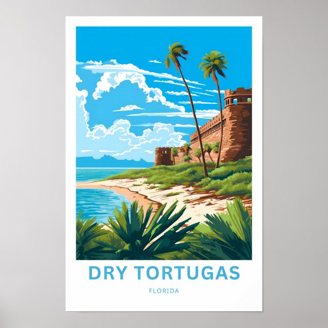 Skriv ut Tortugas Florida Travel Poster (Framsidan)