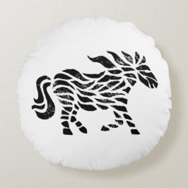 Skriv ut träblock för abstrakt rund kudde