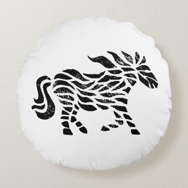 Skriv ut träblock för abstrakt rund kudde (Framsidan)