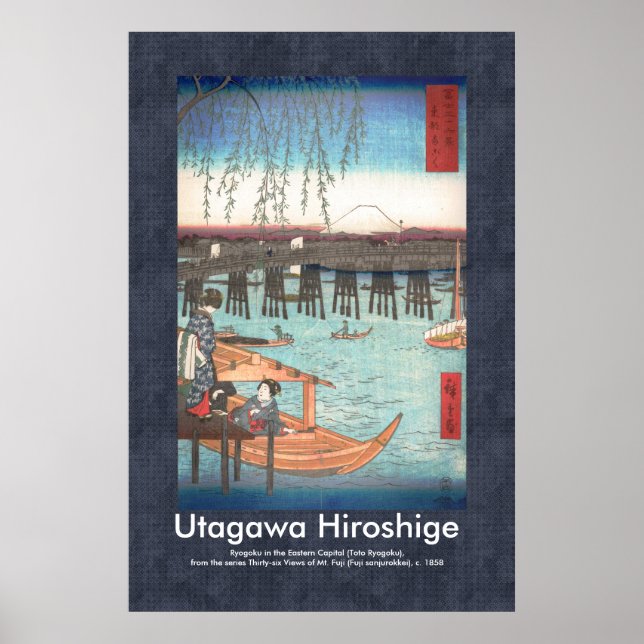 Skriv ut träblock för rulla Design Hiroshige Ryogo Poster (Framsidan)