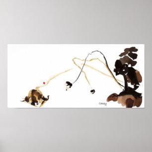Skriv ut Träd Blowing Petals Art Print Poster