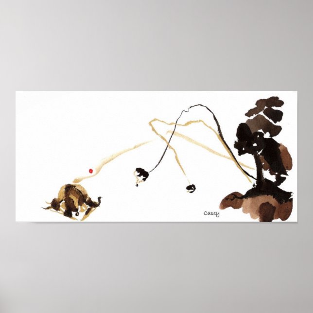 Skriv ut Träd Blowing Petals Art Print Poster (Framsidan)