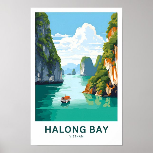 Skriv ut Travel i hongBay Vietnam Poster (Framsidan)