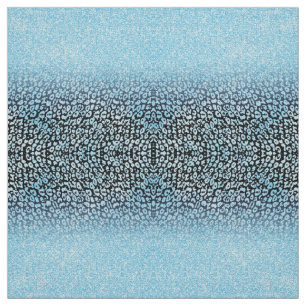 Skriv ut trendig Black & Blue Glitter Ombre Leopar Tyg