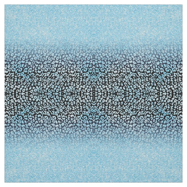 Skriv ut trendig Black & Blue Glitter Ombre Leopar Tyg (Prov)