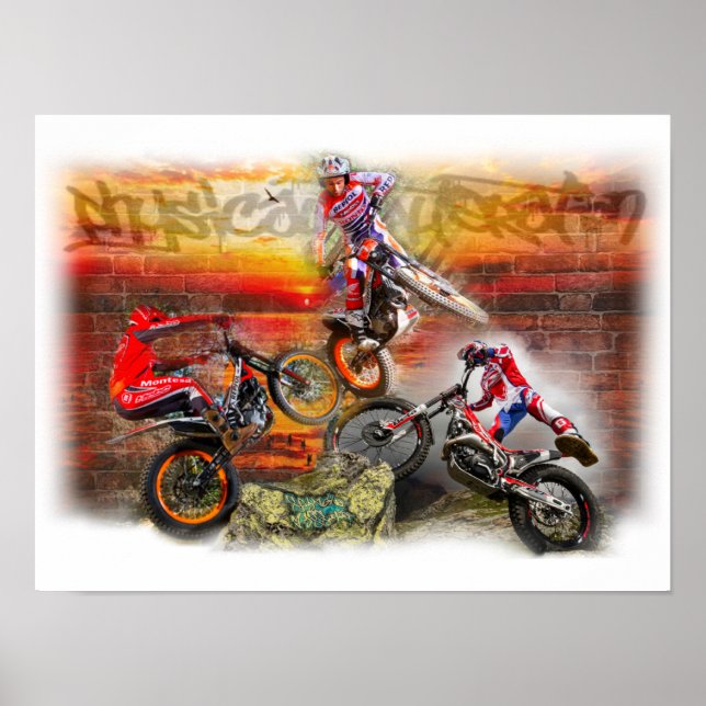 Skriv ut trio med provbikes poster (Framsidan)