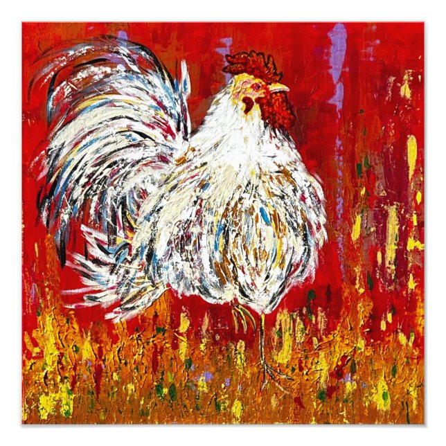 Skriv ut tupp Chicken Fototryck (Framsidan)
