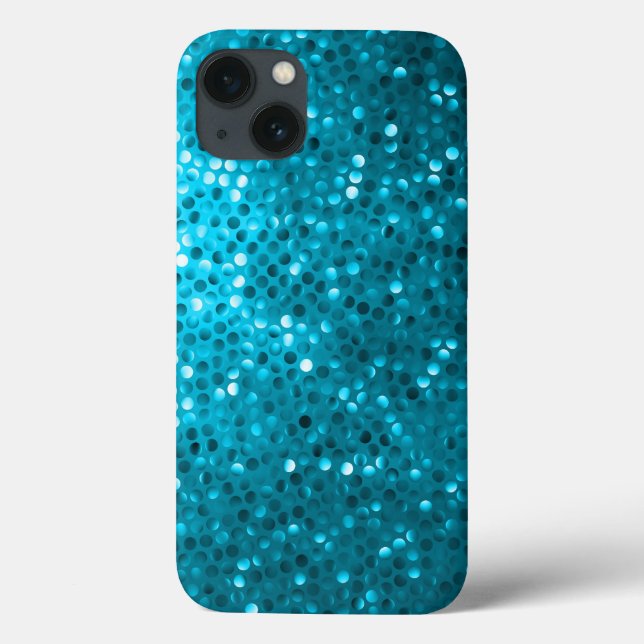 Skriv ut turkos Blue Glitter & Sparkles (Baksida)