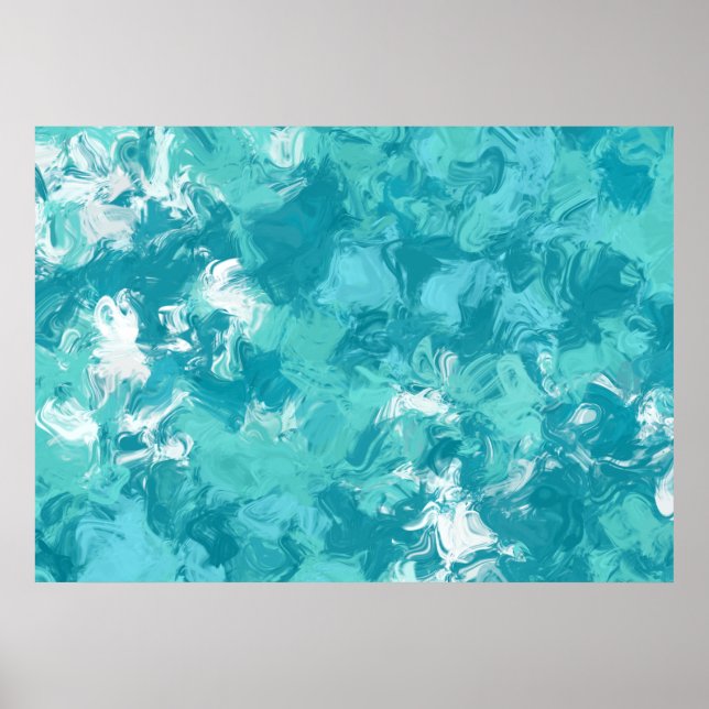 Skriv ut turkos Swirl Abstrakt Art Poster (Framsidan)