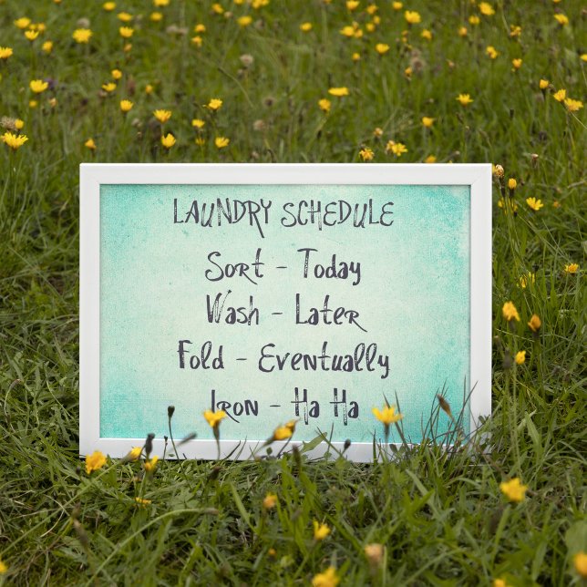 Skriv ut Tvätt-schema Poster (Funny laundry schedule poster print wall art)