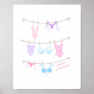 Skriv ut ur Bathing kostym Bikini Beach Poster