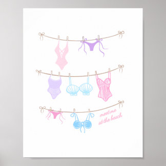 Skriv ut ur Bathing kostym Bikini Beach Poster