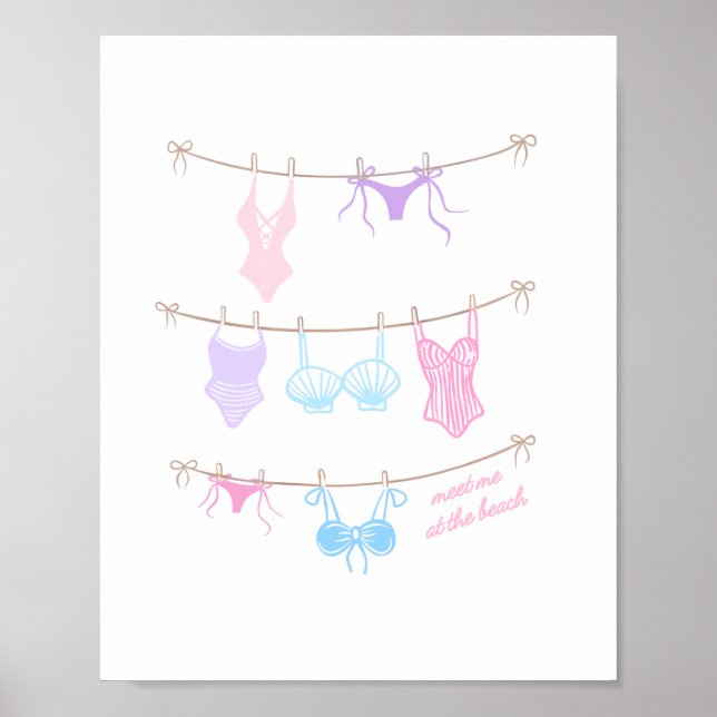 Skriv ut ur Bathing kostym Bikini Beach Poster (Framsidan)